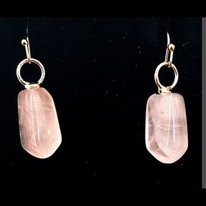 Handcrafted rose quartz earrings